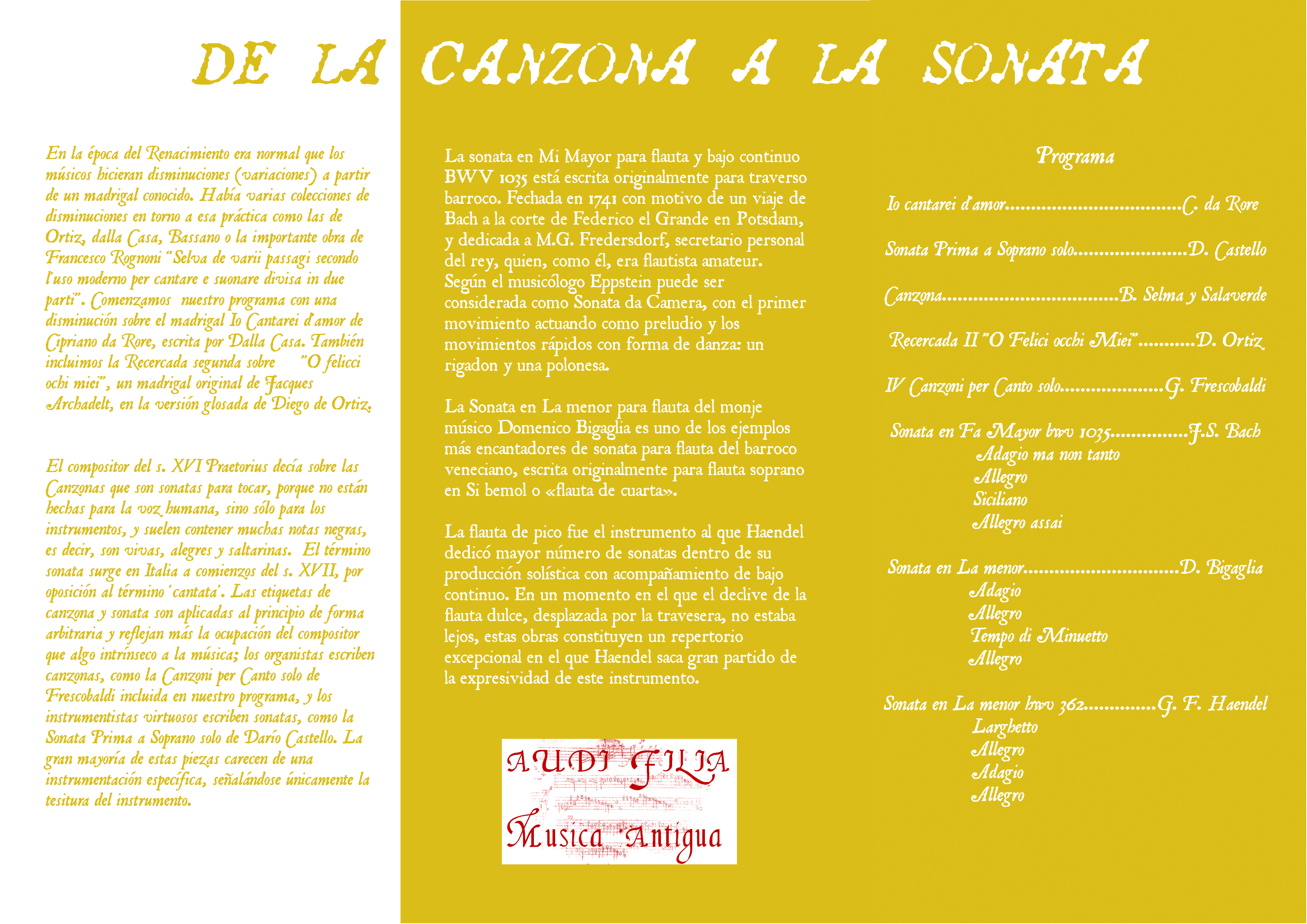 De la Canzona a la Sonata Interior